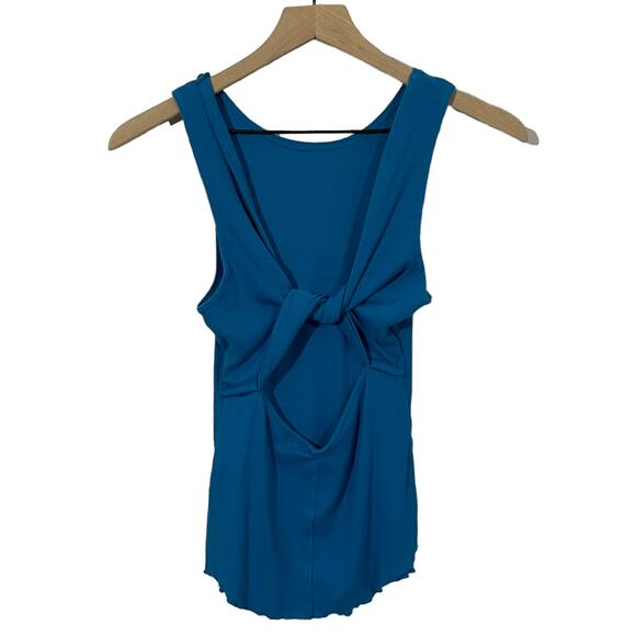 Free People Pfeiffer Twist Back Ribbed Tank - Blue - XS - Picture 2 of 12